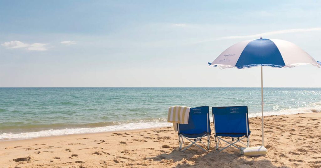 Beach chairs on MV beach