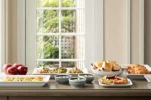 A breakfast spread to enjoy at a Martha's Vineyard hotel while checking the weather.