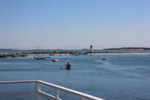 view of Edgartown Harbor from Memorial Wharf