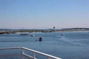 view of Edgartown Harbor from Memorial Wharf