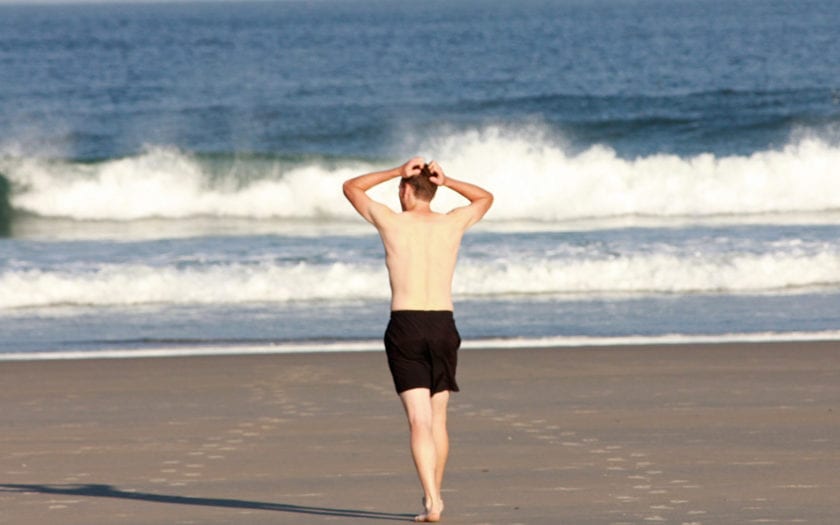 Solo beach vacation on Martha's Vineyard--swimming alone