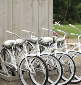 Bikes from an Edgartown hotel to use on self-guided Martha's Vineyard tours.