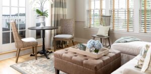 The living space of an Edgartown hotel that's close to the site of a Martha's Vineyard film festival.